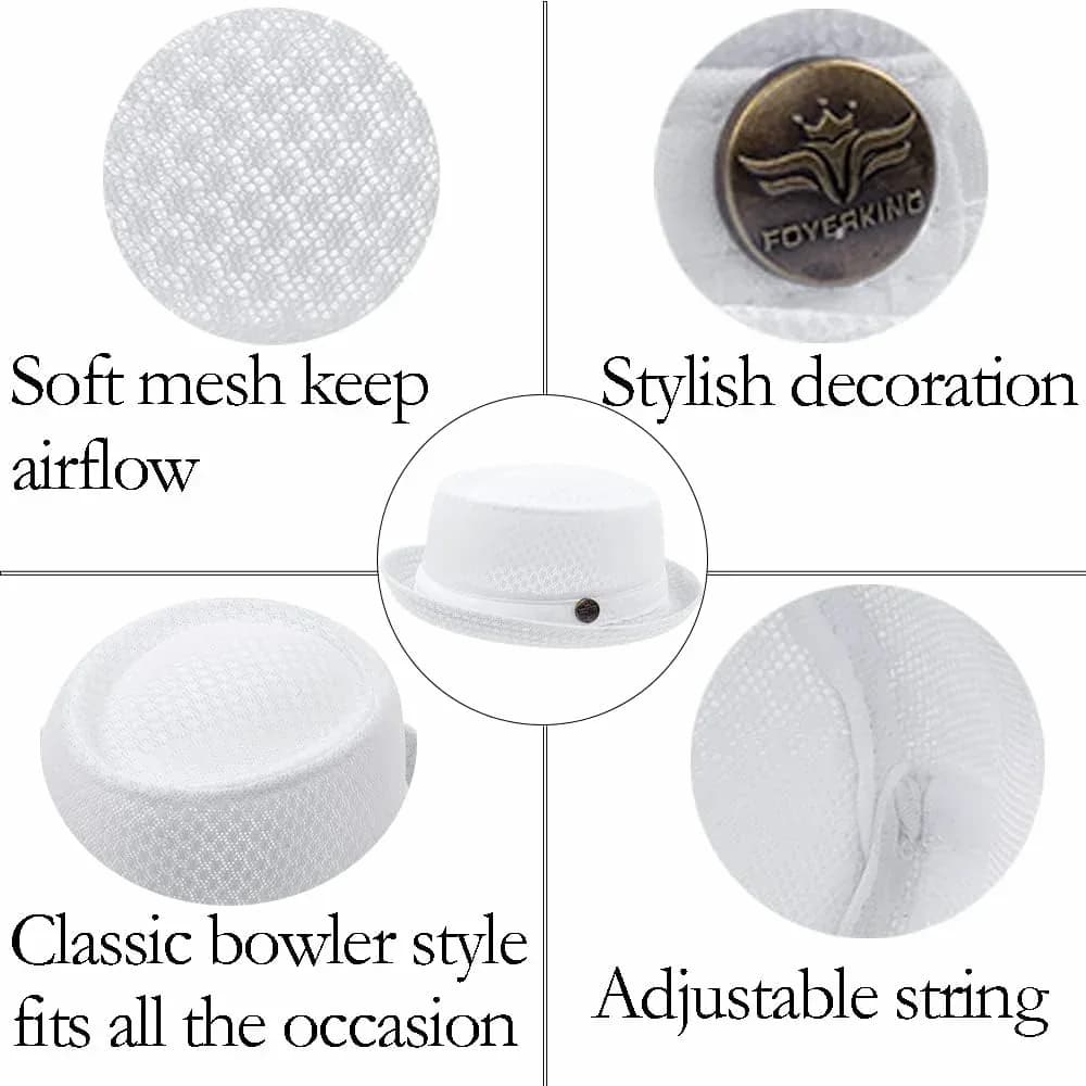 Summer Breathable Mesh Pork Pie Hat - View 3