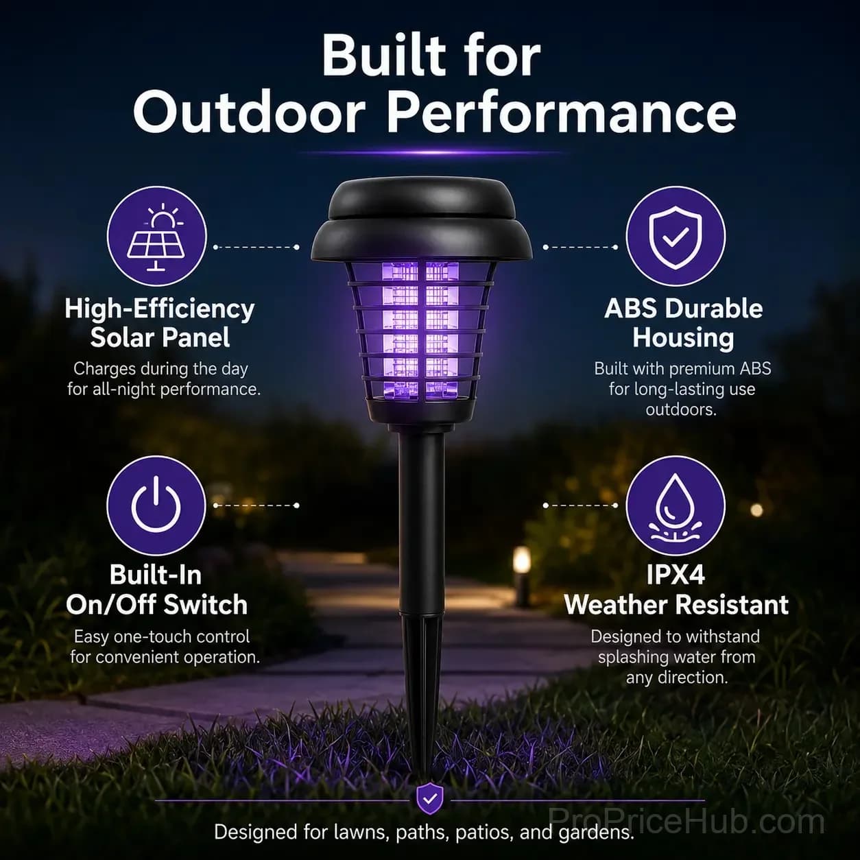 Solar Mosquito Zapper 2-in-1 Bug Killer & Yard Light - View 6
