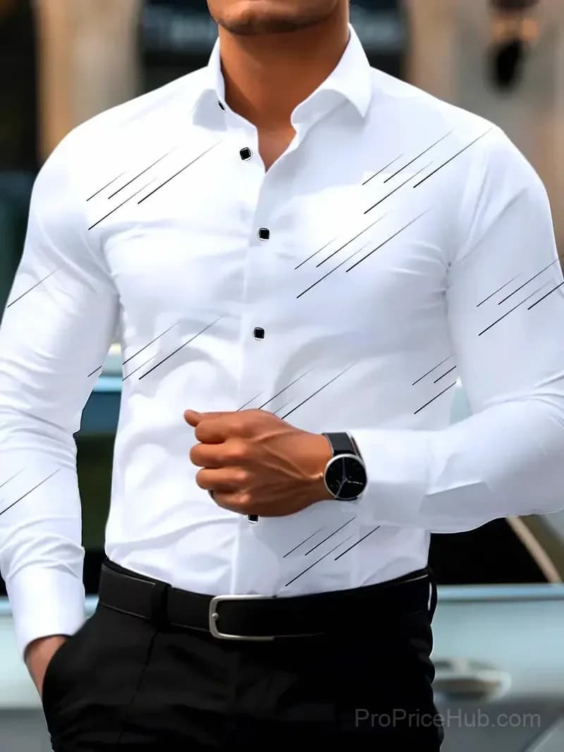 Men's Street Style Business Casual Printed Long Sleeve Shirt - View 1