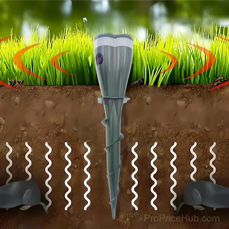 Solar Powered Waterproof Screw Mole Repellent, 25.5 x 6.5 cm - View 1