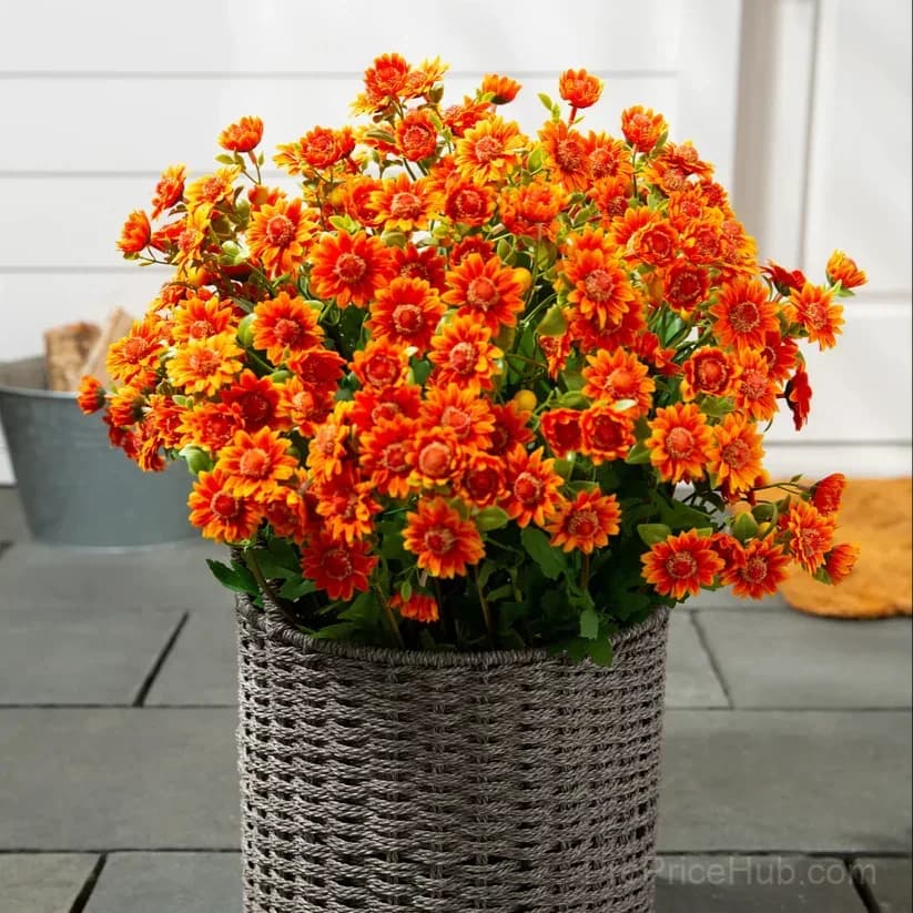 Artificial Outdoor Sunset Mums – UV-Resistant & Weatherproof - View 7