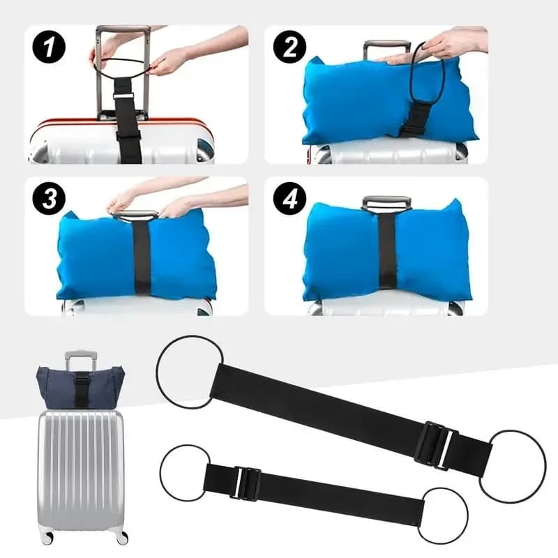 2-Pack Strong Adjustable Rainbow Luggage Connector Straps - View 3