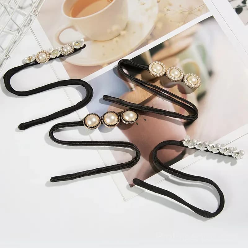 Pearl Flower Twist Hair Styling Tool - Gold Circle Pearl - View 2