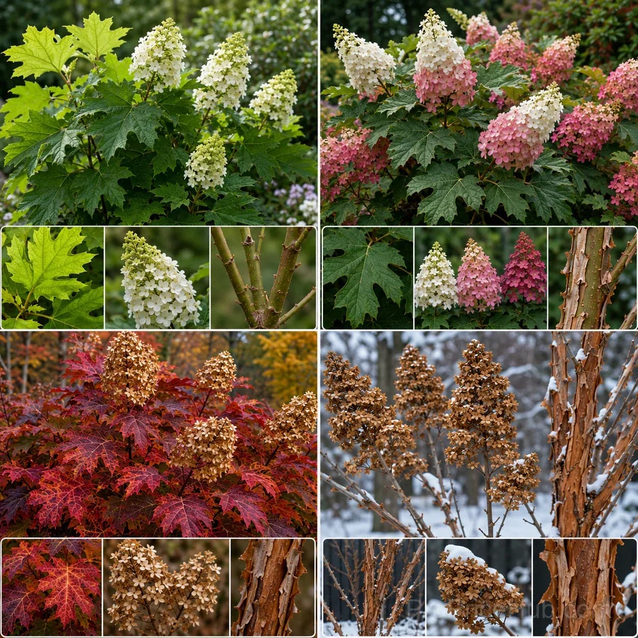 Oakleaf Hydrangea Seeds - Four Seasons of Changing Beauty - View 2
