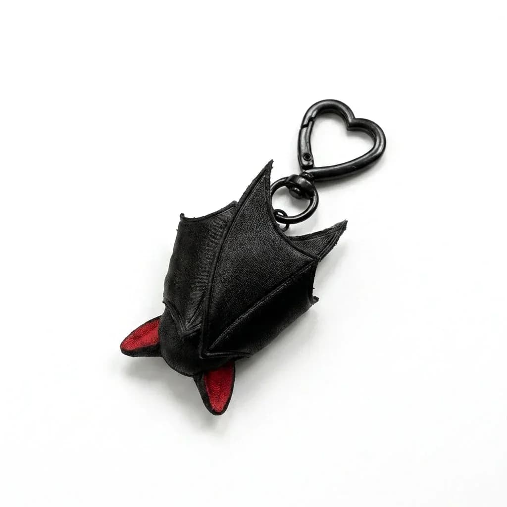 Cute Black Baby Bat Keychain Charm - View 10