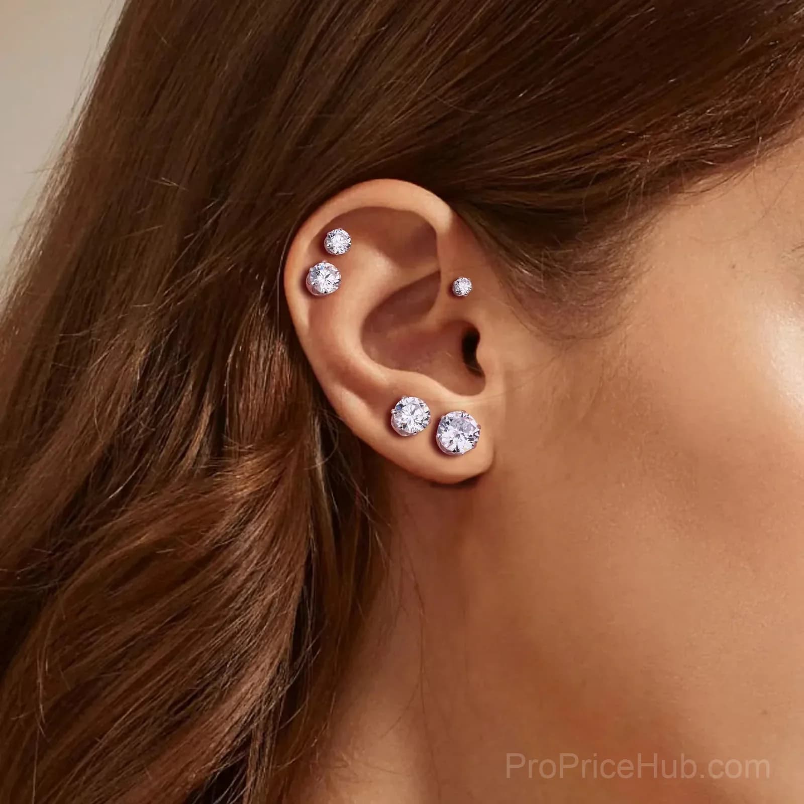 Classic Hypoallergenic Stud Earrings Set - Lightweight - View 4