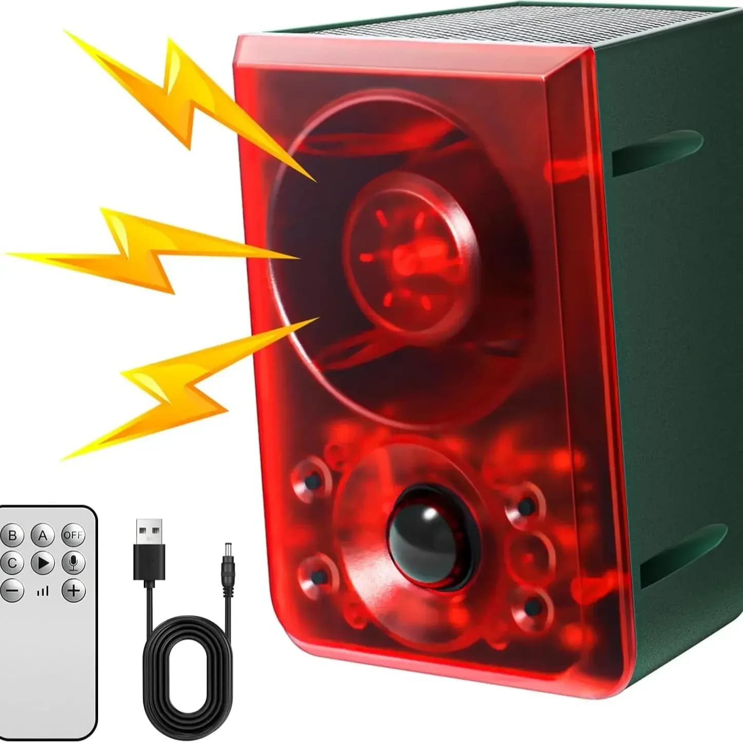 Solar Motion Sensor Alarm with 130dB Sound & Red LEDs - View 8