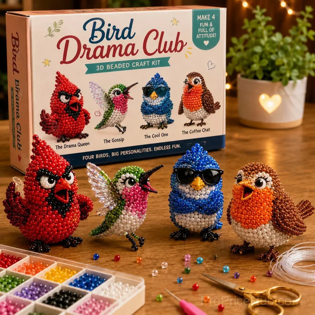 Bird Drama Club 3D Beaded Mini World DIY Ornament Kit - Main