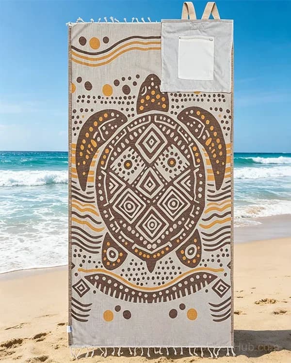 Sand Cloud 2-in-1 Turkish Cotton Towel Bag with Zip Pocket - Alt