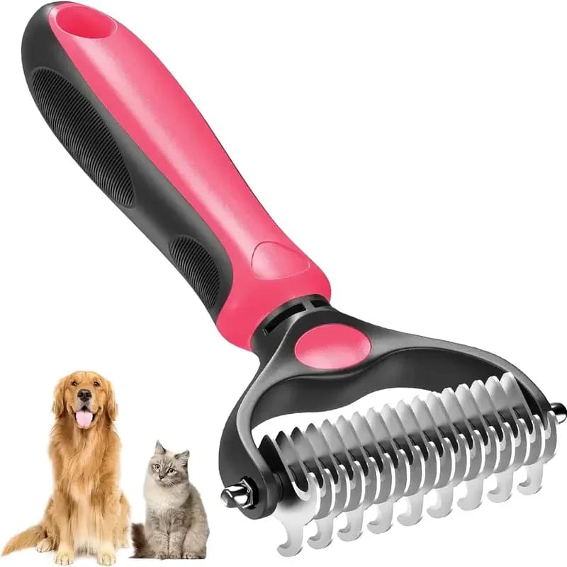Double-Sided Undercoat Rake for Dogs and Cats – Shedding & Dematting Brush - View 3