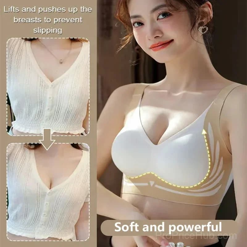 Women's Wire-Free Anti-Sagging Push-Up Bra, Green, M (B/C) - View 3