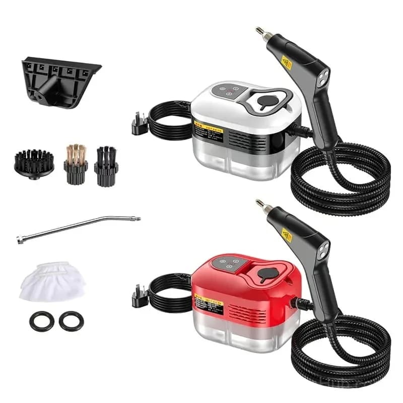 Handheld Steam Cleaner with Side Switch, Red, 110V - View 3