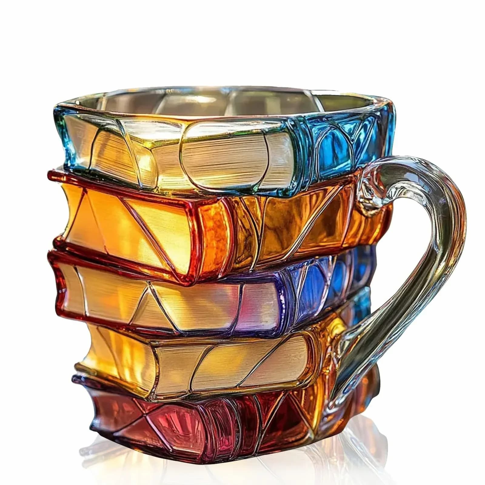 3D Painted Book Glass Coffee Mug for Readers, Option A - View 7