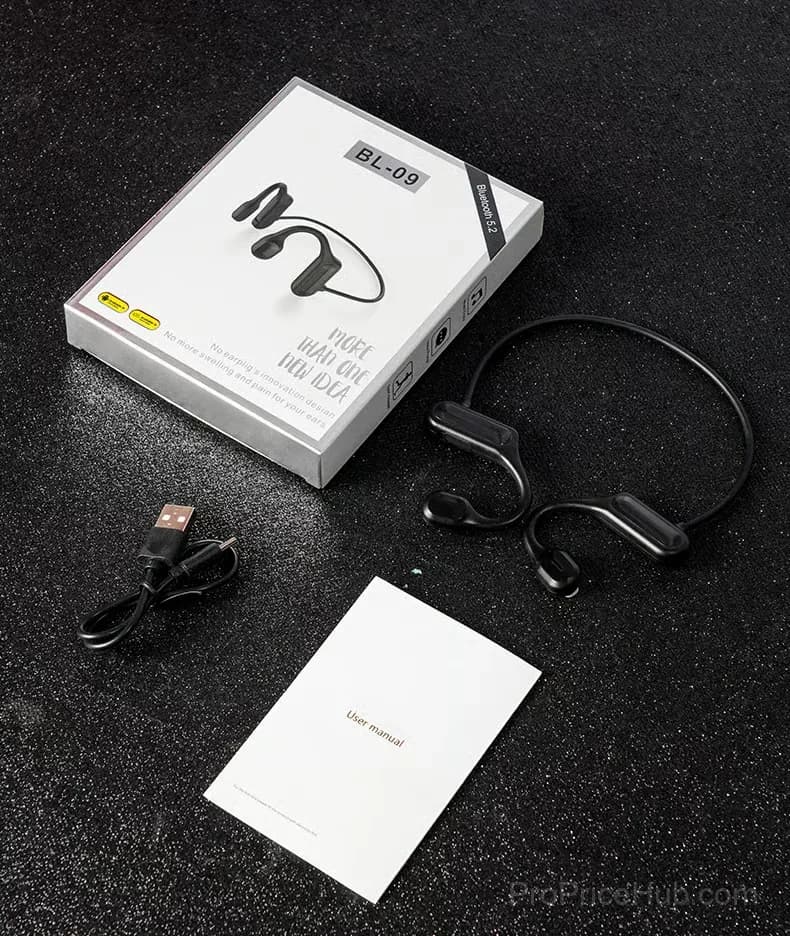 Black Gas Conduction Headphones, Sweatproof, Memory Card Supported - View 1