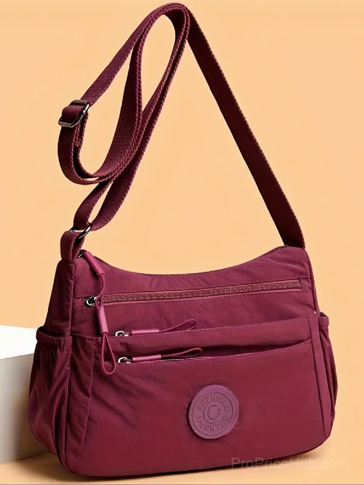 Women’s Black Multi-Pocket Zipper Crossbody Bag - View 4