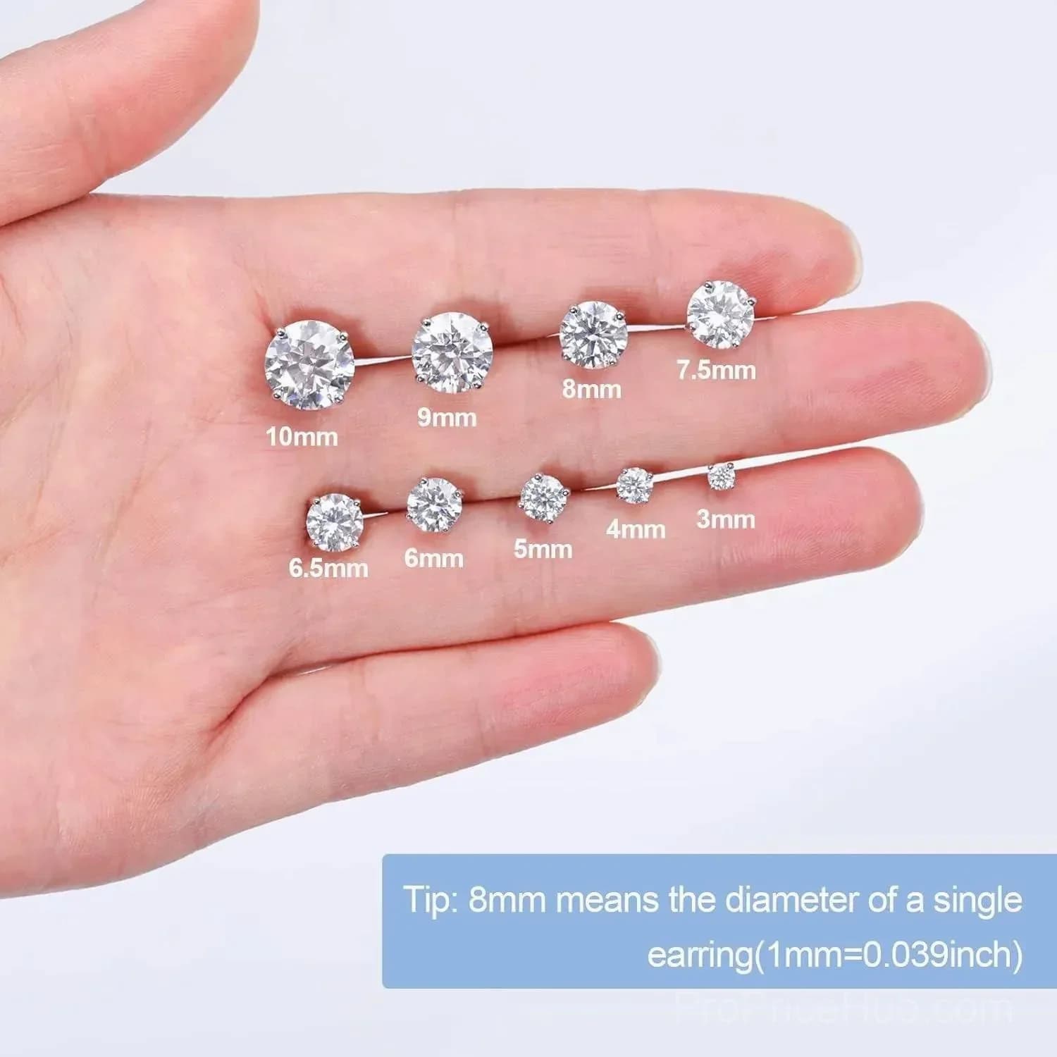 Classic Hypoallergenic Stud Earrings Set - Lightweight - View 10