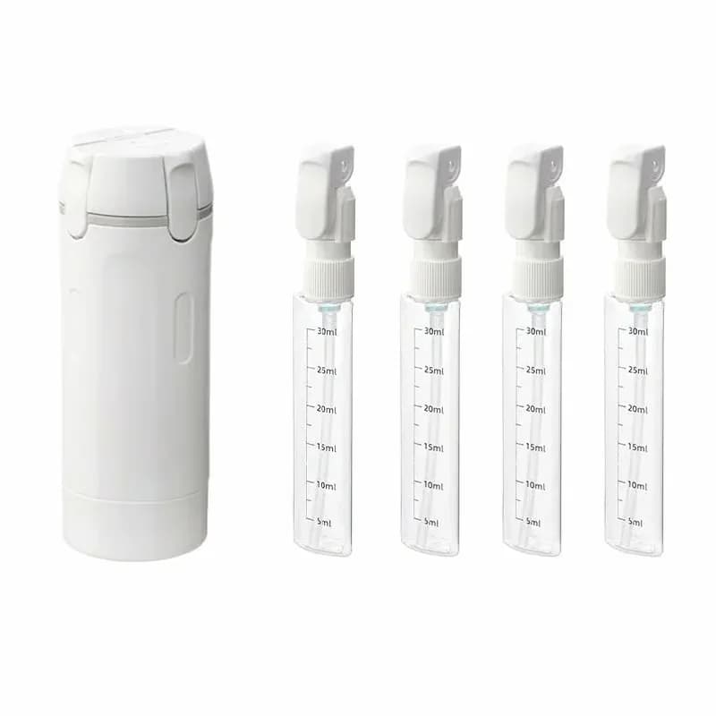 4-in-1 Leakproof Rotating Travel Dispenser Set, White - Main