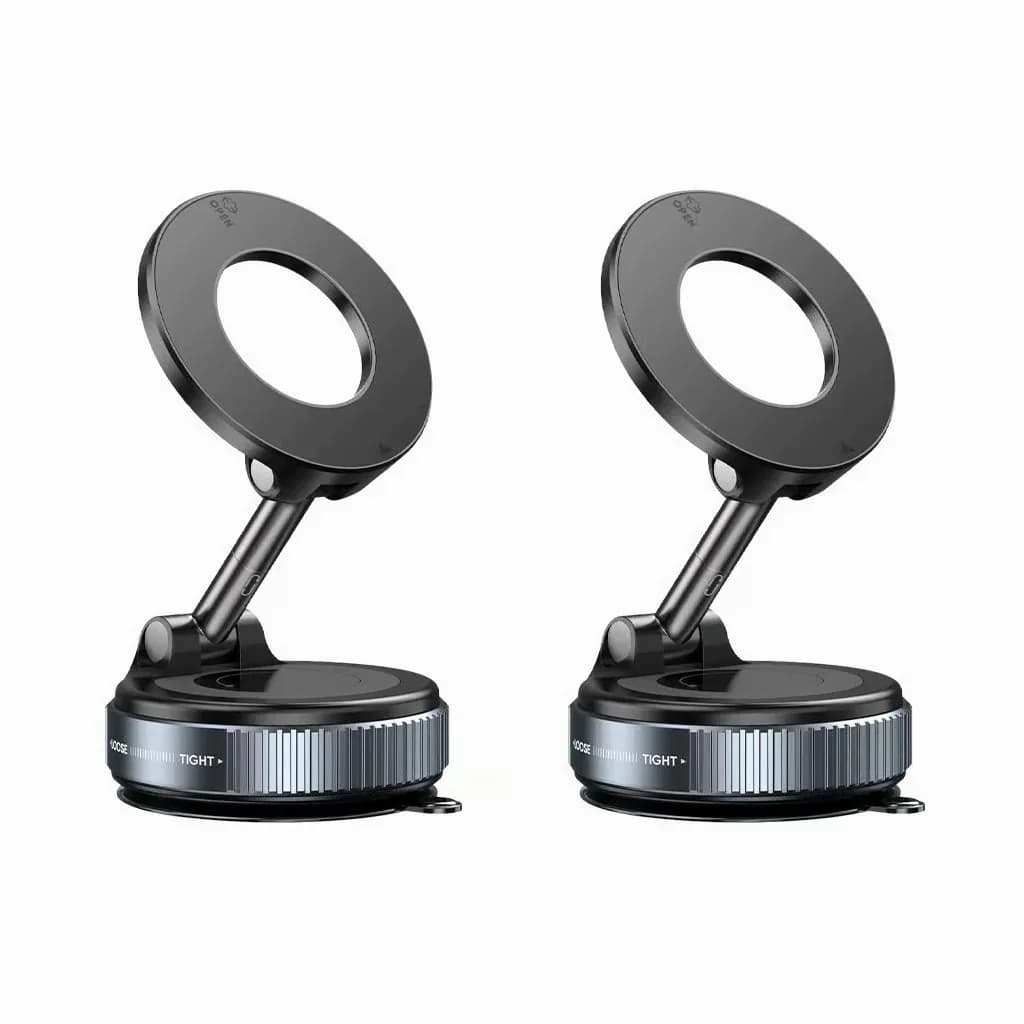 360° Nano Gel Vacuum Magnetic Car Phone Holder, Black - View 4