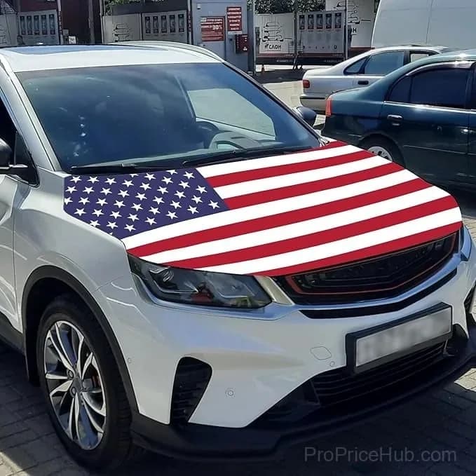 American Car Hood Flag - No Glue No Tools, Install in 1 Minute - View 2
