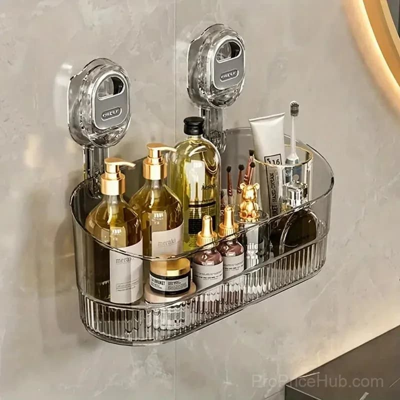 No-Drill Bathroom Suction Storage Box, Large Capacity - View 1