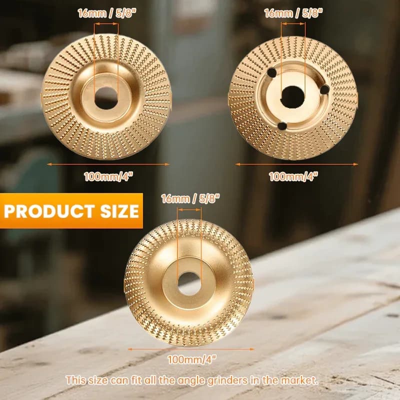 Heavy-Duty Wood Carving Disc Set (3 Pieces) - View 11