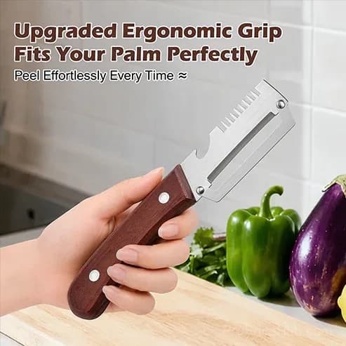 Wooden-Handled Stainless Steel Sharp Peeler - View 7