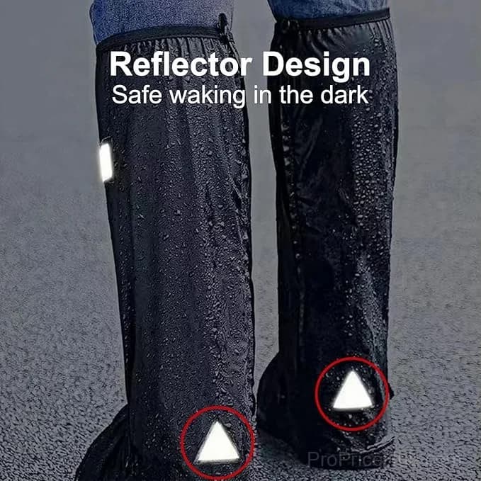 Unisex Heavy-Duty Waterproof Rain Boots with Non-Slip Zippers & Reflective - View 2