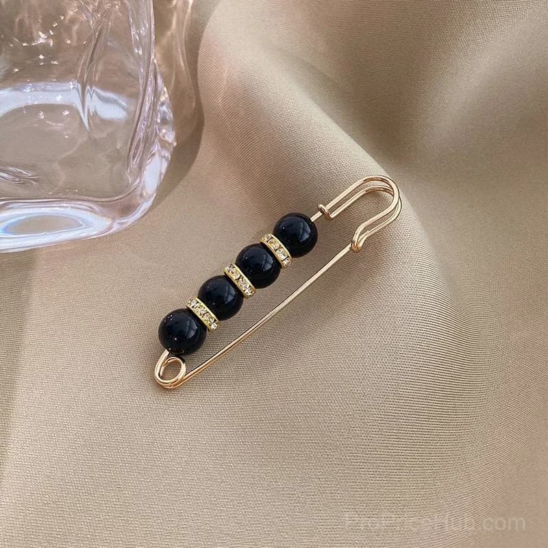 Fancy Rhinestones Pearls Safety Pin Brooch - View 9