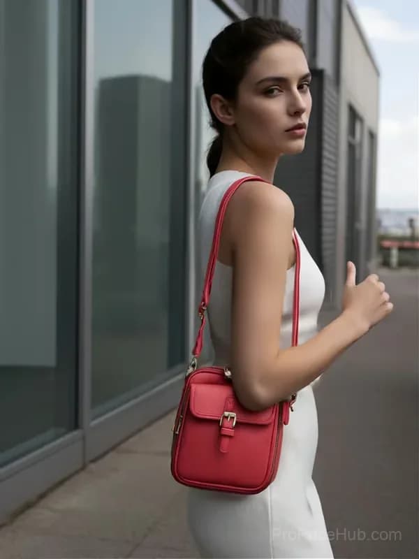 Brown Leather Crossbody Bag - Alt