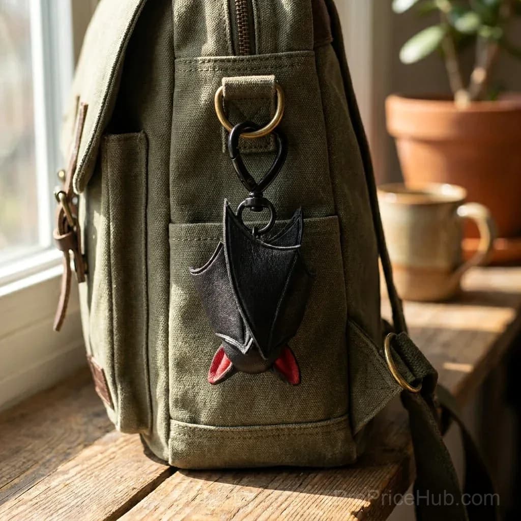 Cute Black Baby Bat Keychain Charm - View 6