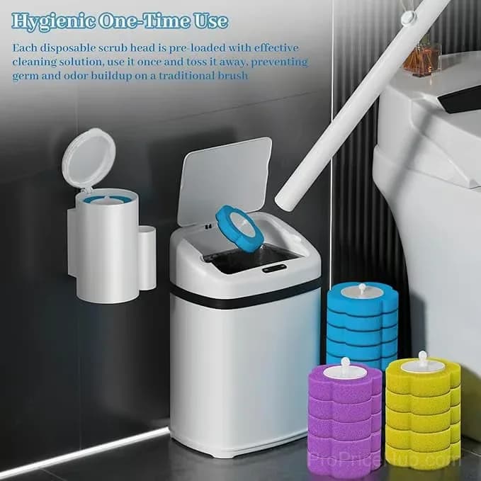 Toilet Scrubber Kit with Stand and 15 Disposable Scented Pads - View 8