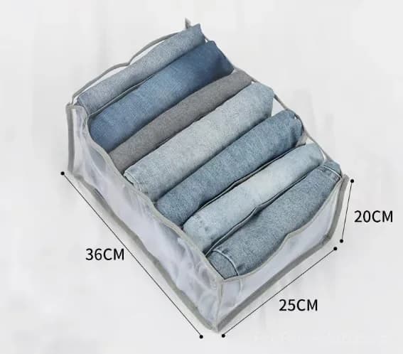 Large Grey Wardrobe Clothes Organizer for Skirts, Jeans & Coats - View 1