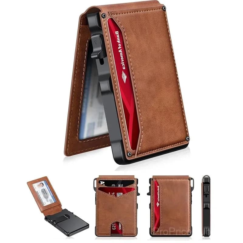 Men's RFID Blocking Wallet with Pop-Up Aluminum Case and Money Clip - View 11