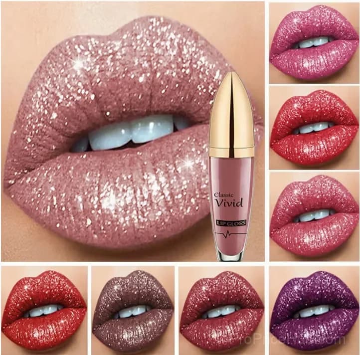 Diamond Lip Gloss Matte to Glitter Liquid Lipstick Waterproof 01 - View 3