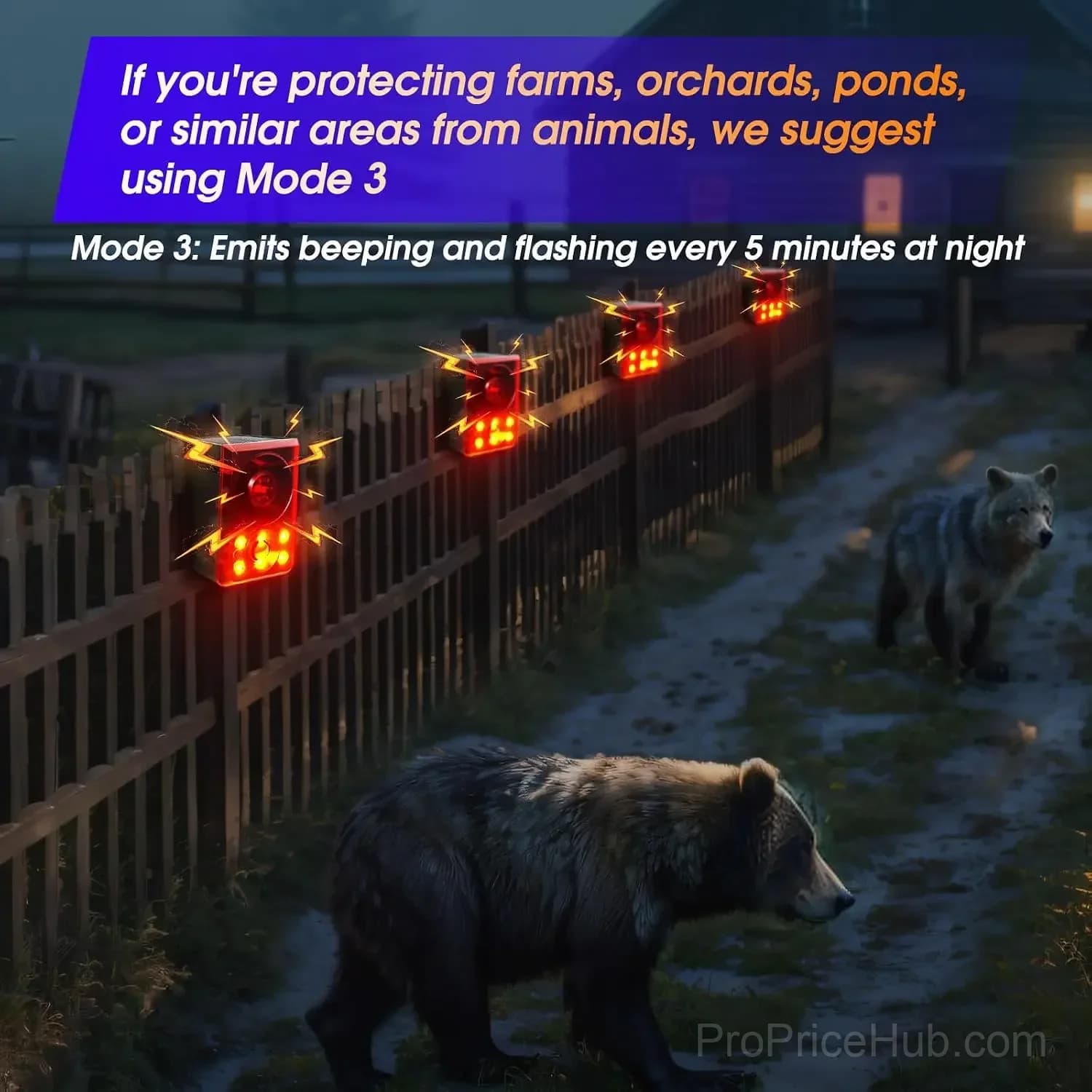 Solar Motion Sensor Alarm with 130dB Sound & Red LEDs - View 5