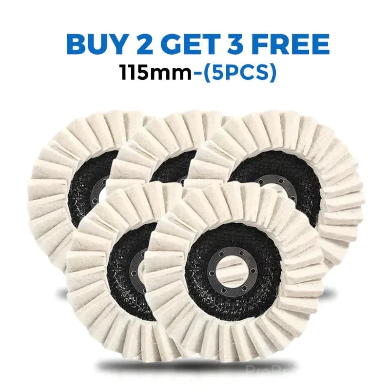 115mm Wool Felt Flap Polishing Discs, 2-Pack - View 10