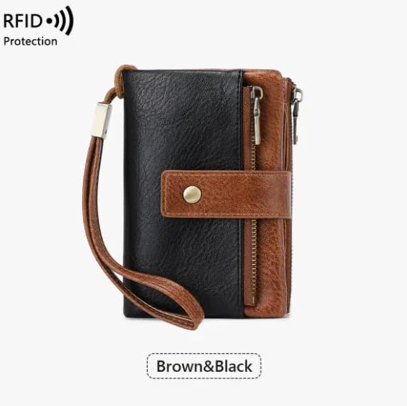 Women's Retro RFID Blocking Tri-Fold Wallet - View 13