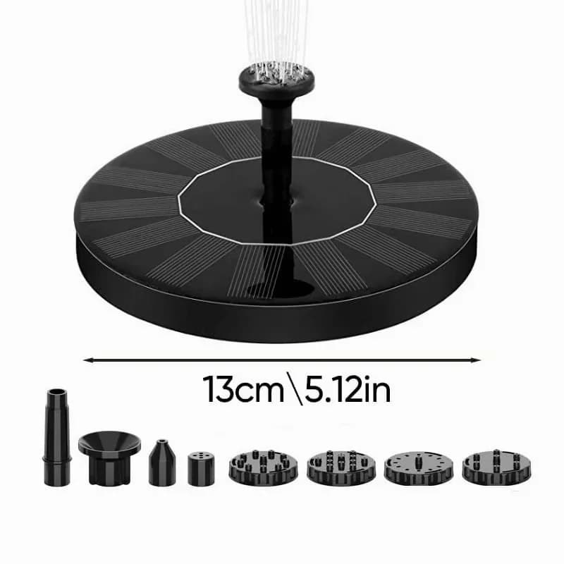 Solar Fountain Pump for Garden Decor, 13cm Diameter - Main