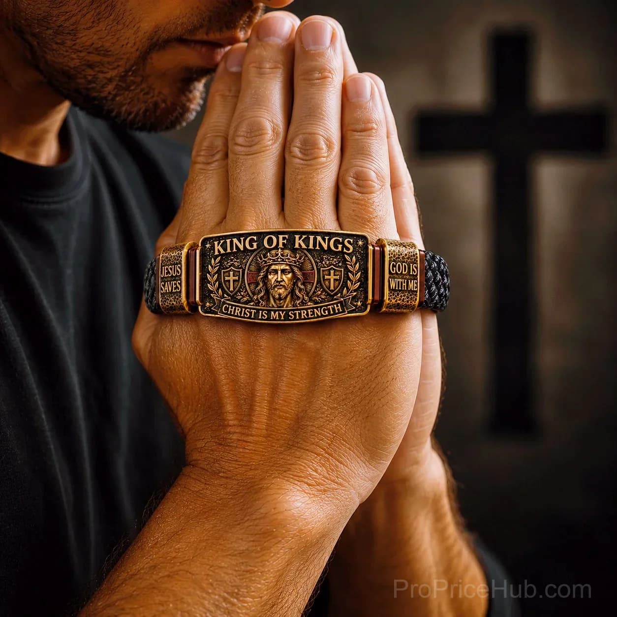 King of Kings Adjustable Christian Faith Bracelet - View 3