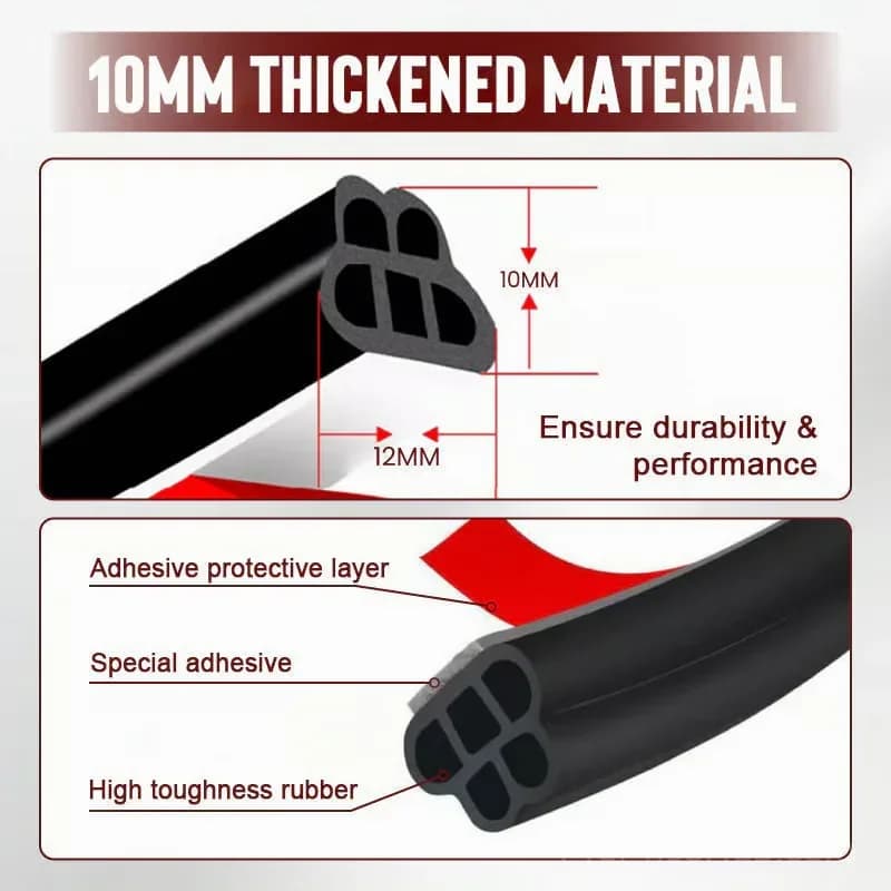 Car Noise Reduction Dustproof Rubber Seal Strip, 5M Roll - View 3