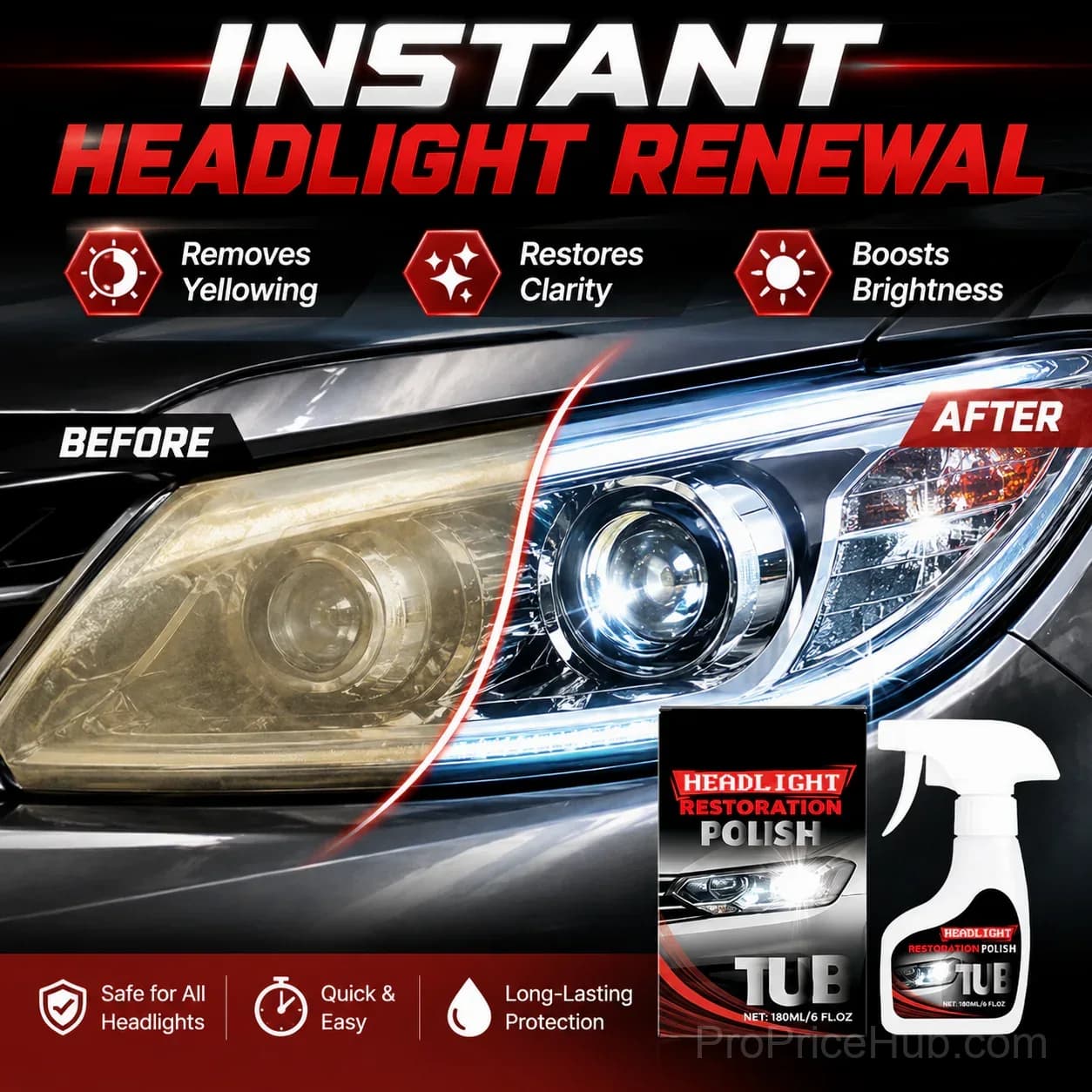 Car Headlight Restoration Kit – Restore Dull Lights - View 2