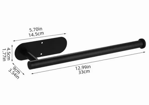Black Under-Cabinet Paper Towel Holder for Kitchen - View 1