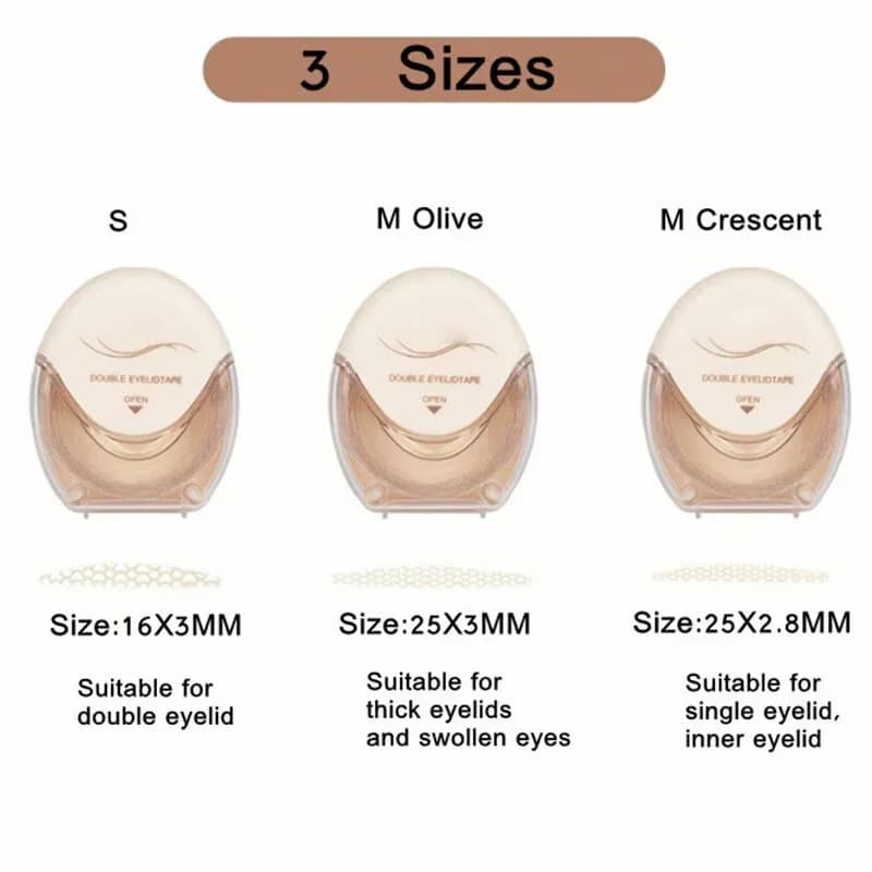 Glue-Free Invisible Double Eyelid Stickers, S Crescent, 120 Strips - View 2
