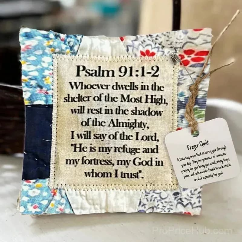 Prayer Quilt with Cross - Encouraging Blessed Gift, 2-Pack - View 2