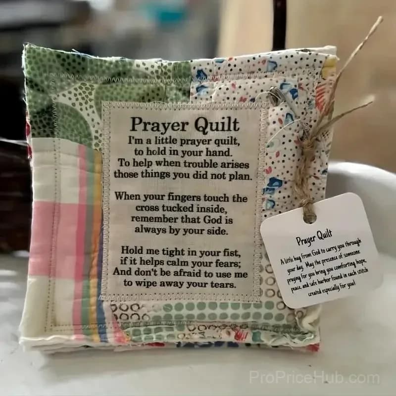Prayer Quilt with Cross - Encouraging Blessed Gift, 2-Pack - View 1