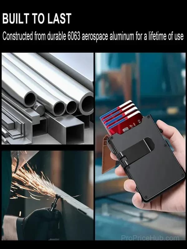 Men's RFID Blocking Wallet with Pop-Up Aluminum Case and Money Clip - View 6