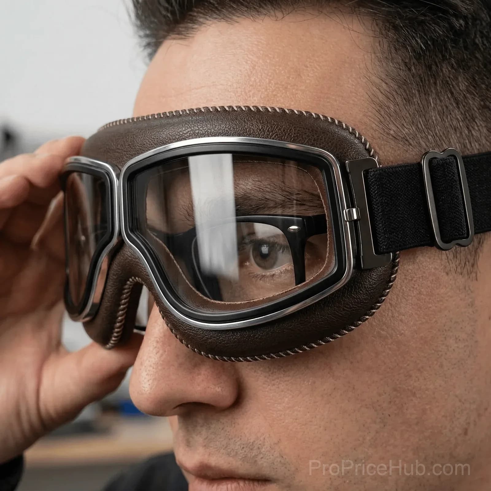OTG Vintage Motorcycle Goggles, Fits Over Glasses - View 10