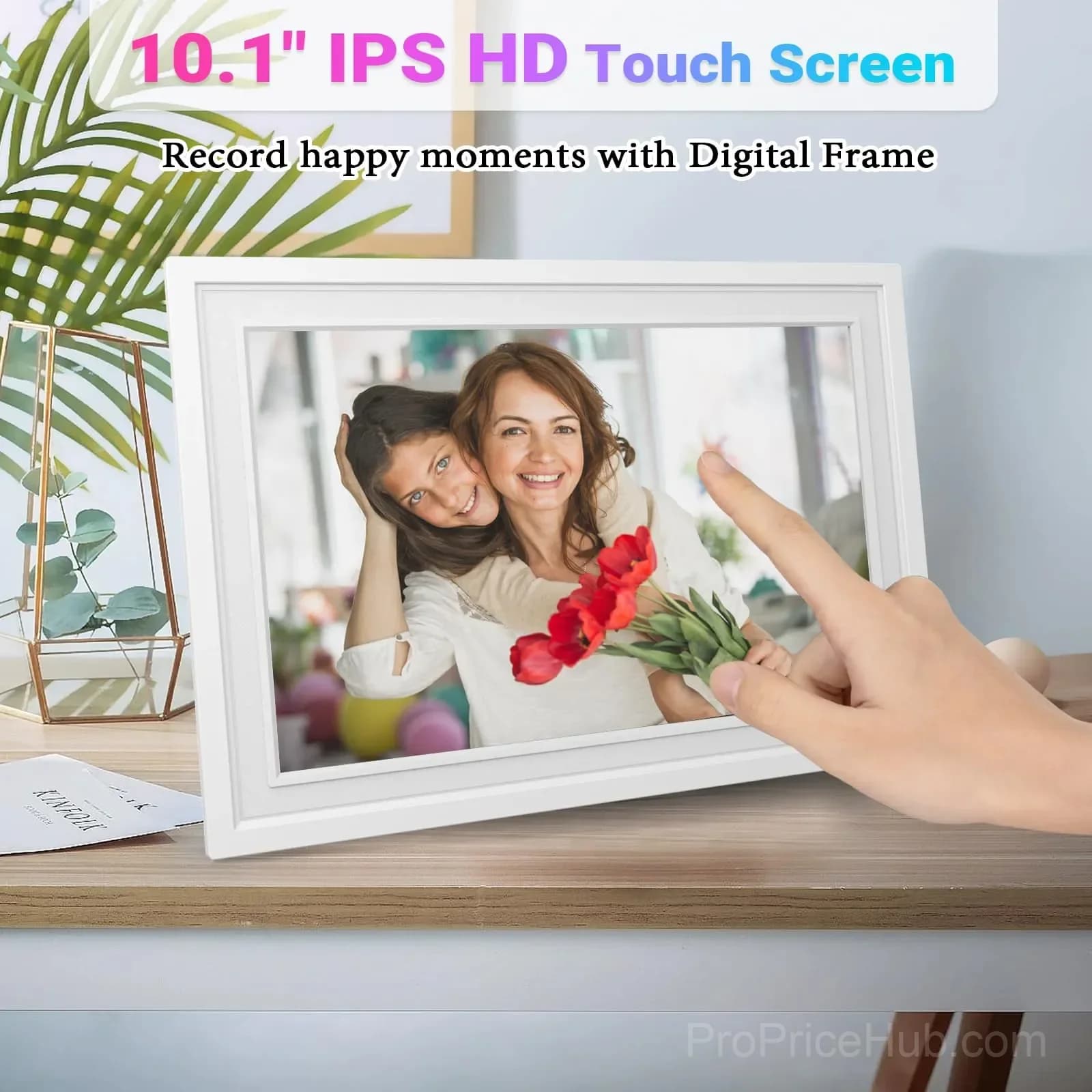 10.1-Inch WiFi Digital Photo Frame with 16GB Storage - View 3