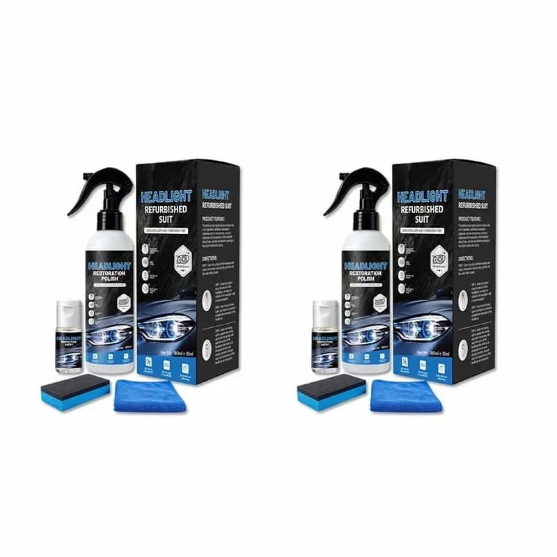 Headlight Restoration Polish Kit, 180ml with Towel & Eraser - Alt
