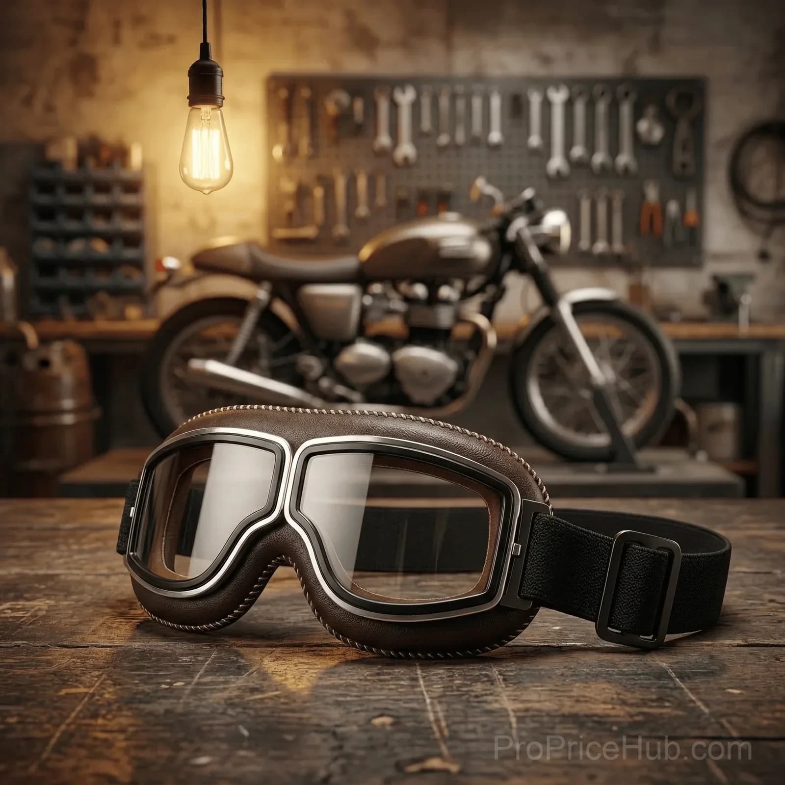 OTG Vintage Motorcycle Goggles, Fits Over Glasses - View 1